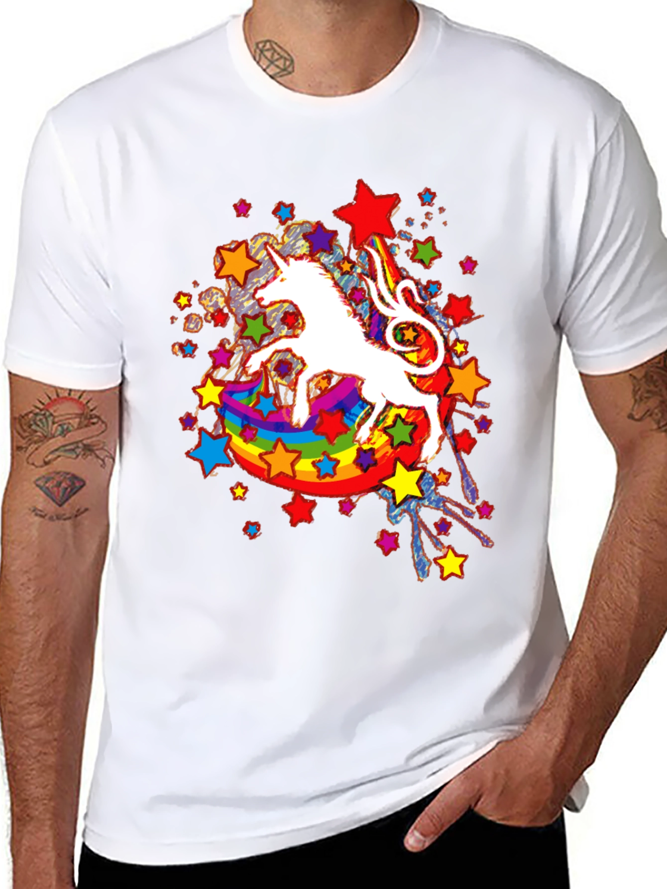 Unicorn Rainbow Star Graphic Tee