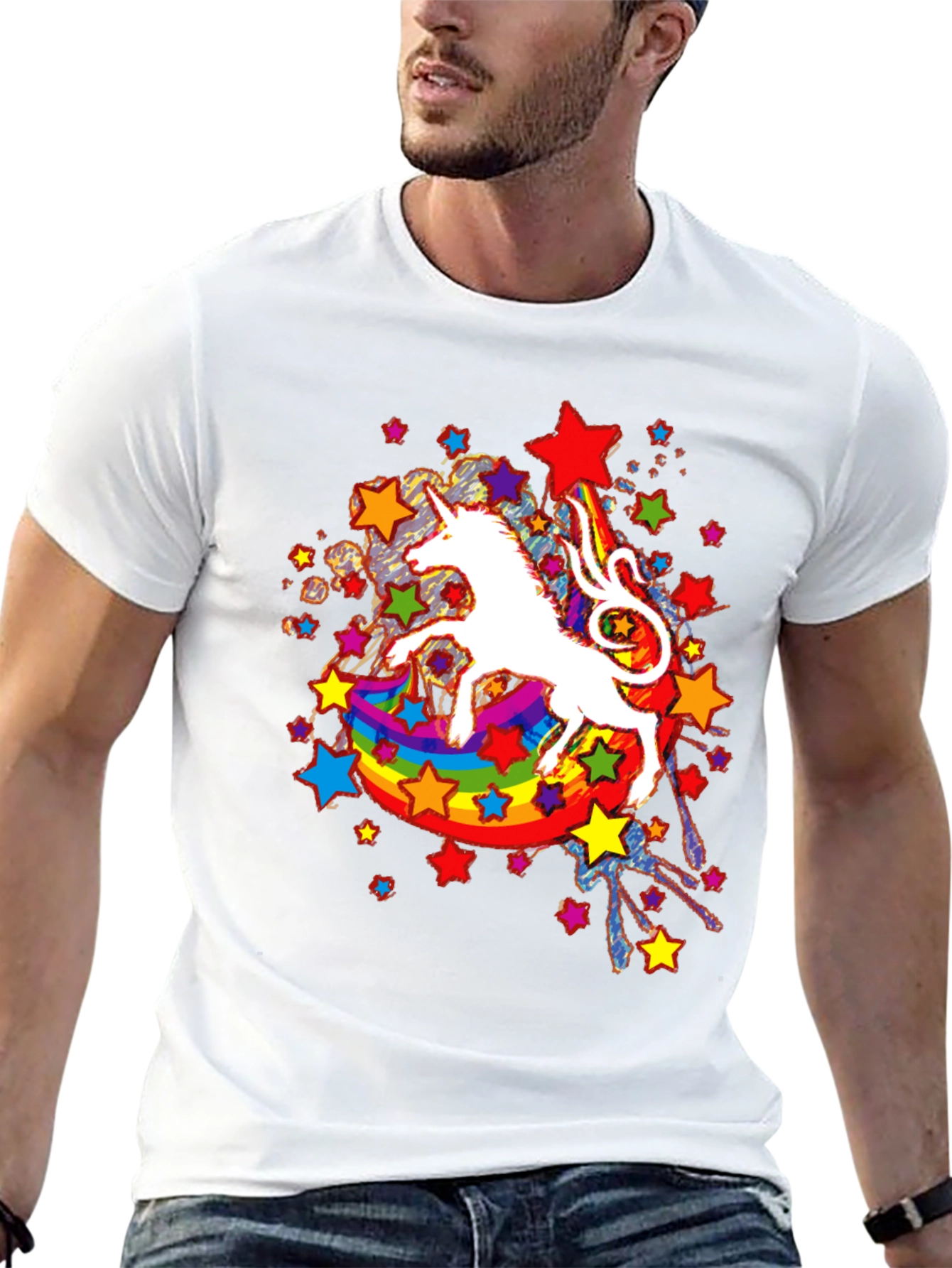 Unicorn Rainbow Star Graphic Tee