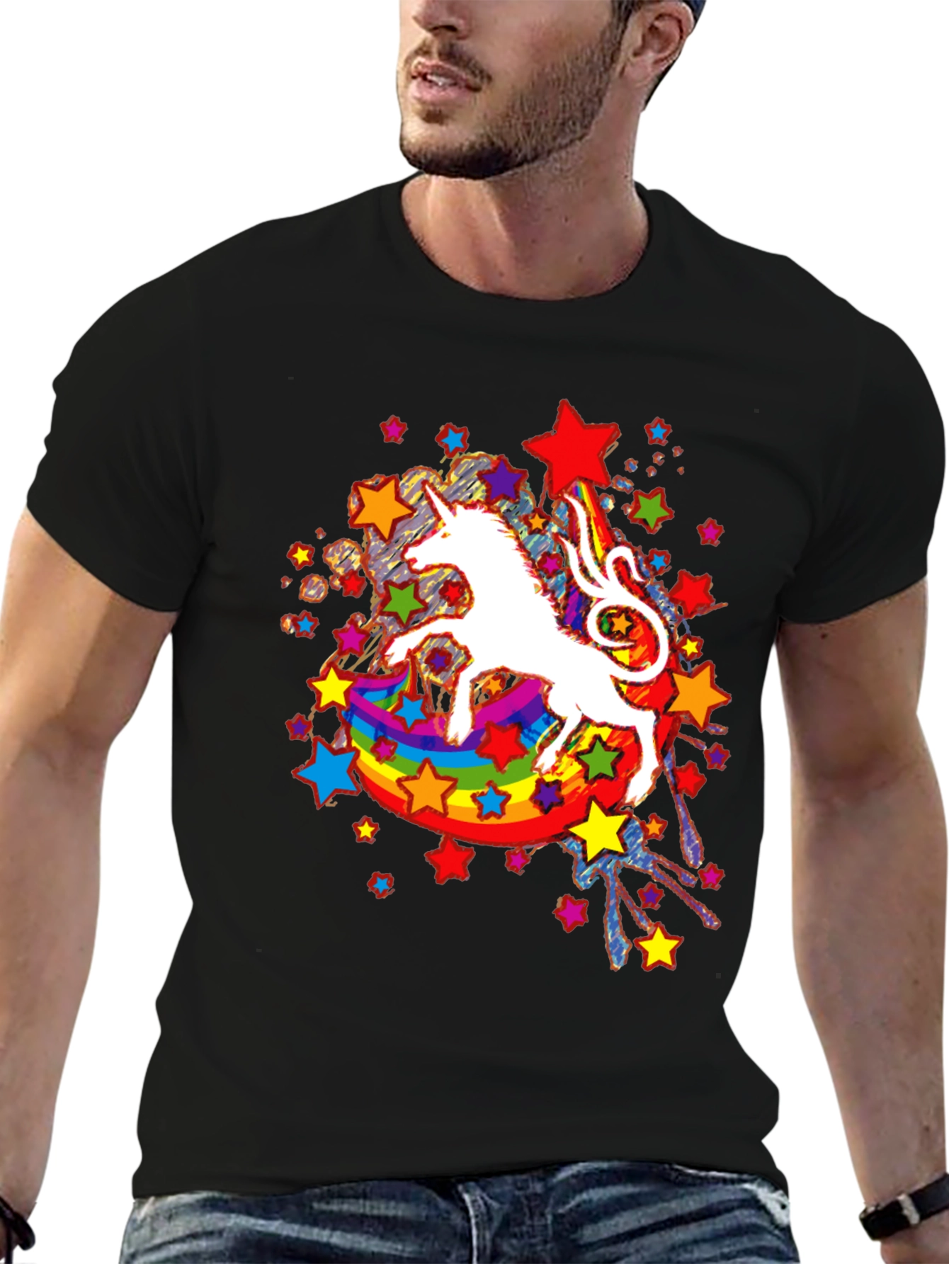 Unicorn Rainbow Star Graphic Tee