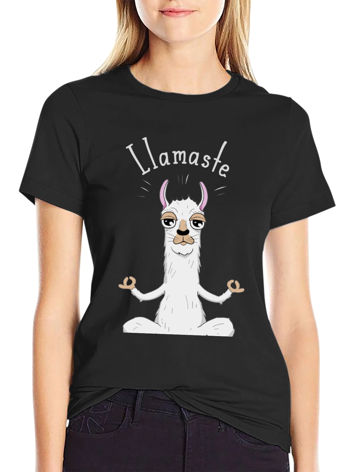 Llamaste Yoga T-Shirt - Meditating Llama Tee