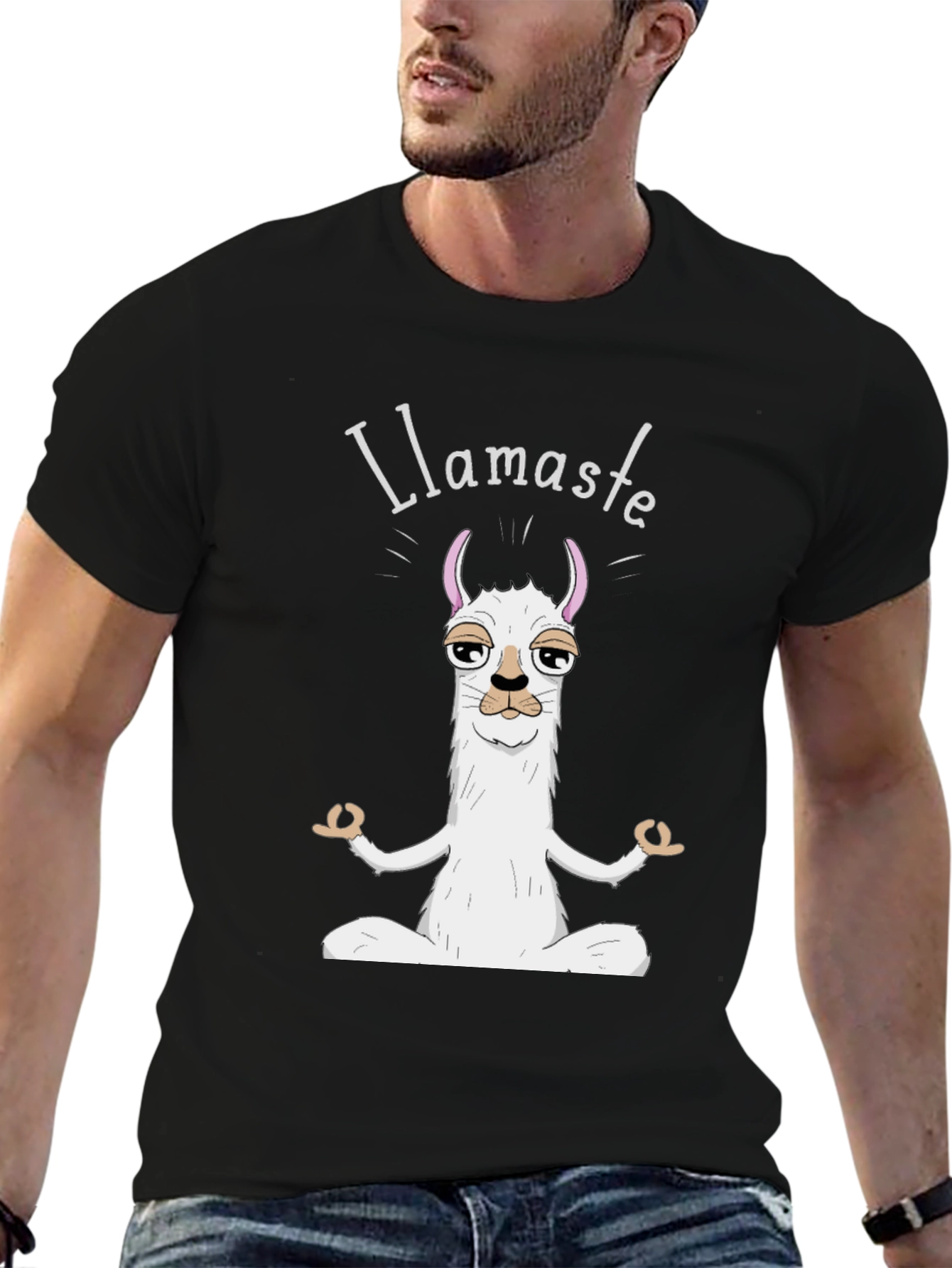 Llamaste Yoga T-Shirt - Meditating Llama Tee