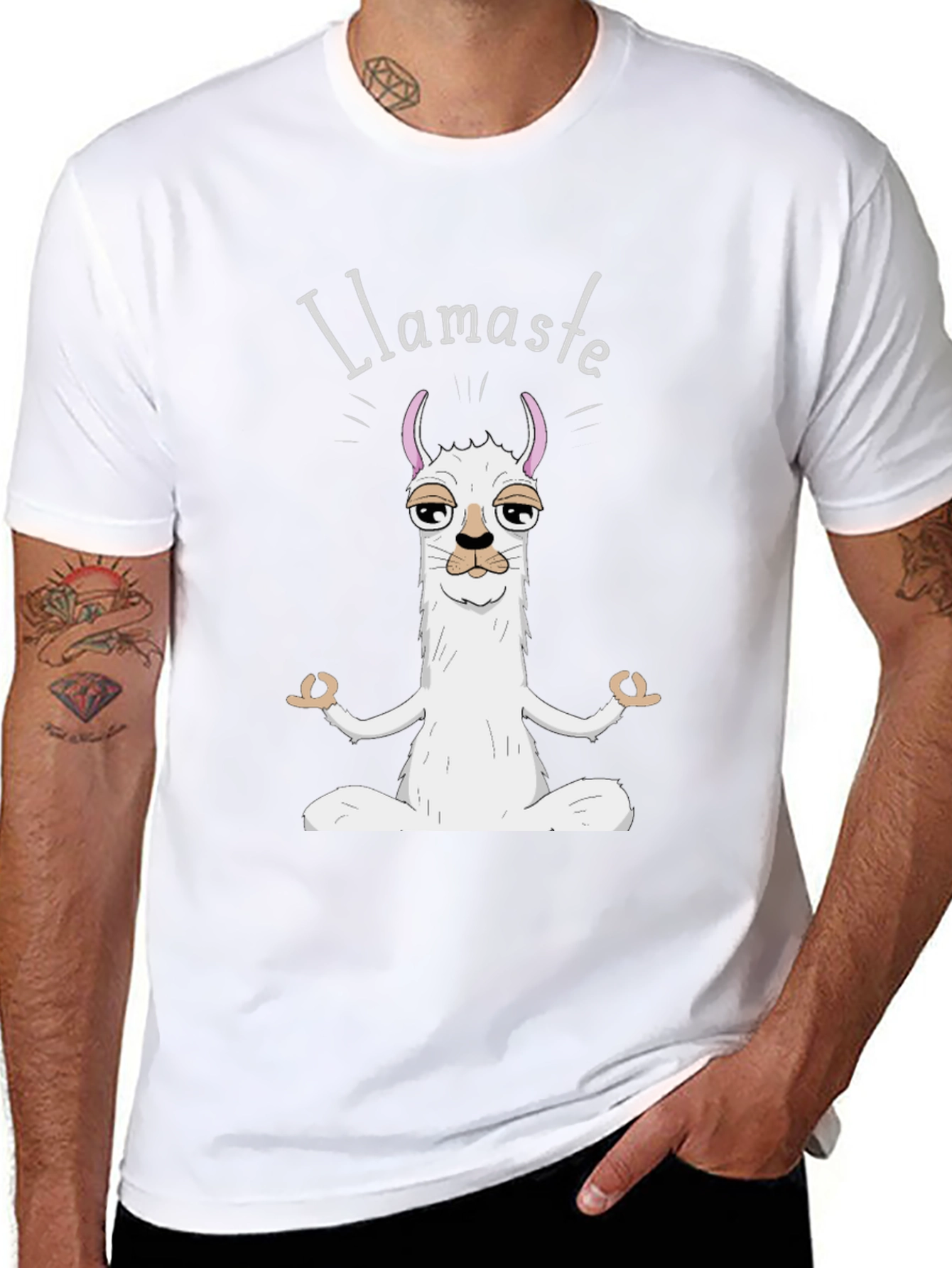 Llamaste Yoga T-Shirt - Meditating Llama Tee