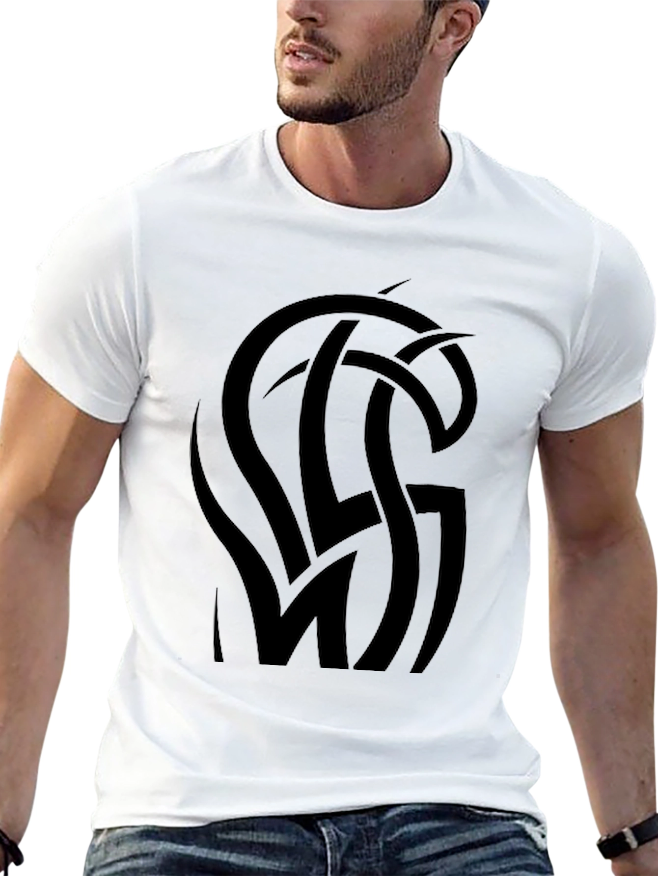 Black Graphic Tee - Tribal Knot Design