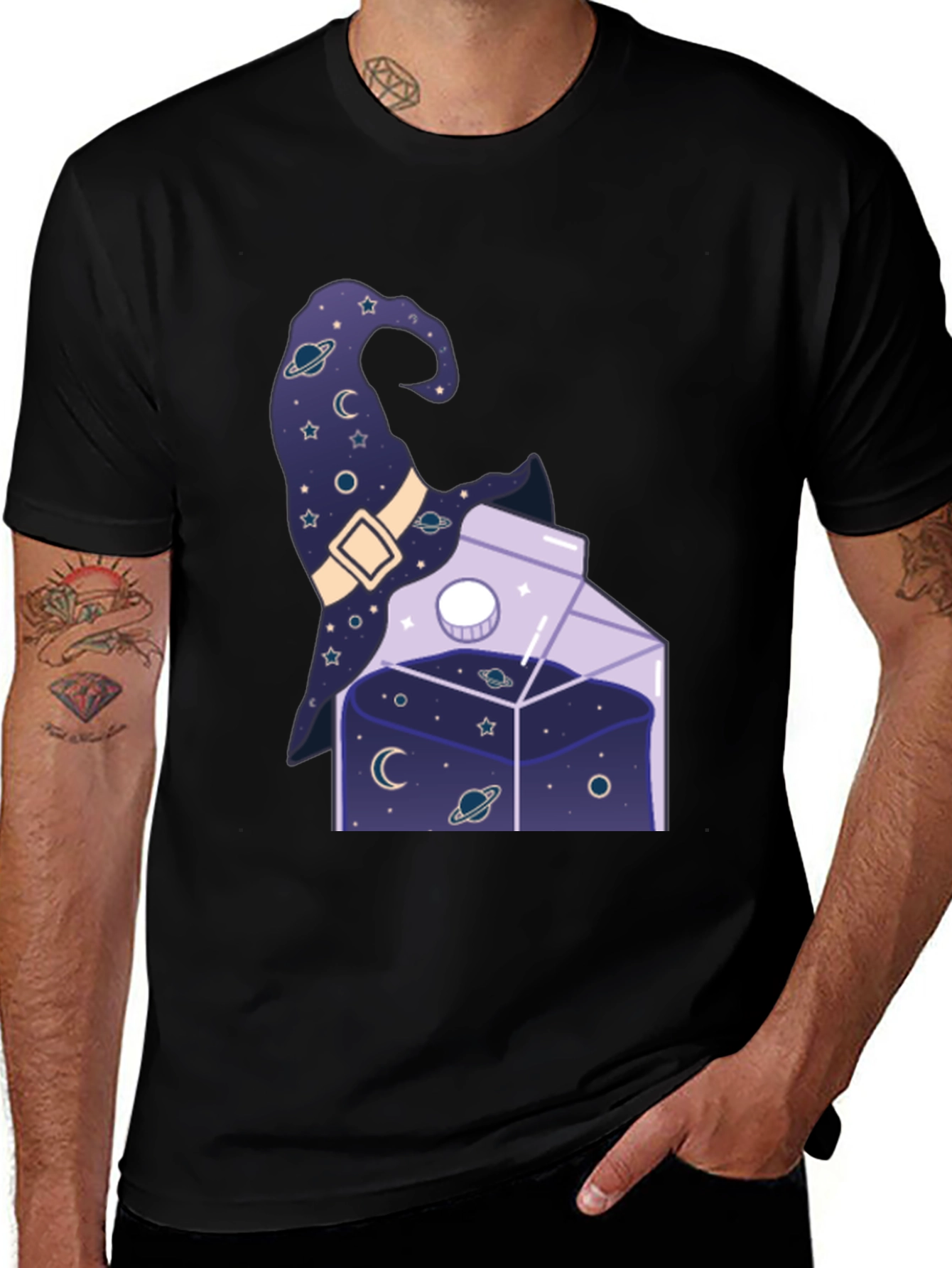 Cosmic Witchs Brew T-Shirt - Galaxy Milk Carton