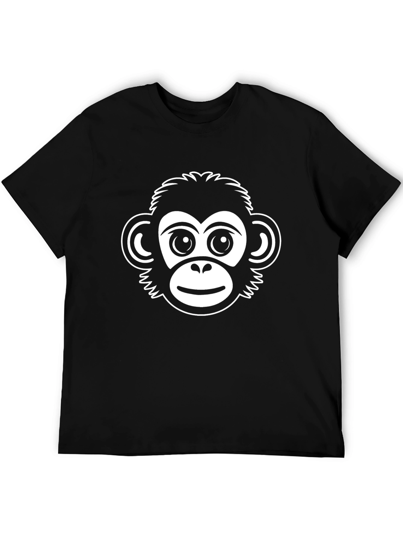 Monkey Face Graphic Black T-Shirt
