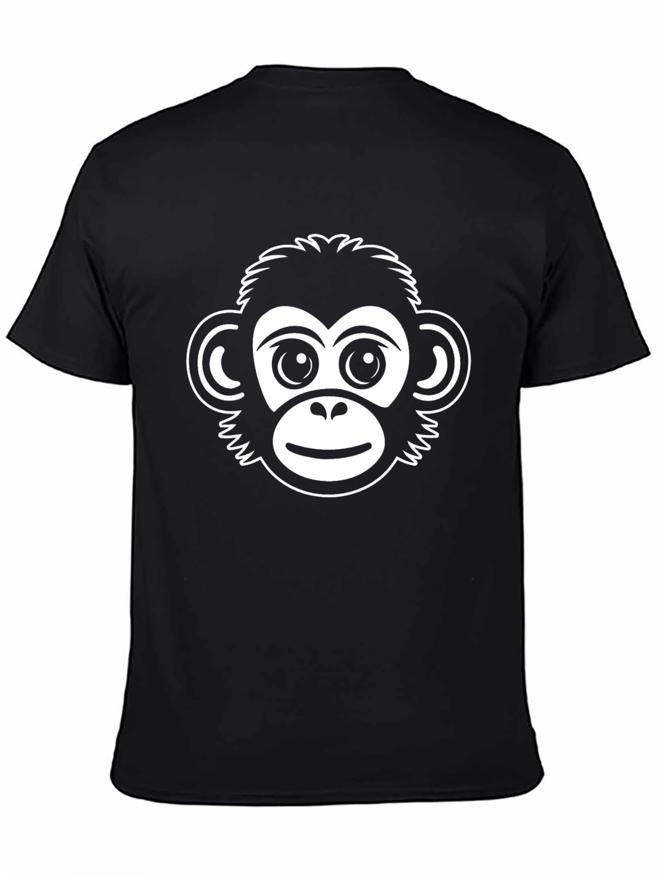 Monkey Face Graphic Black T-Shirt