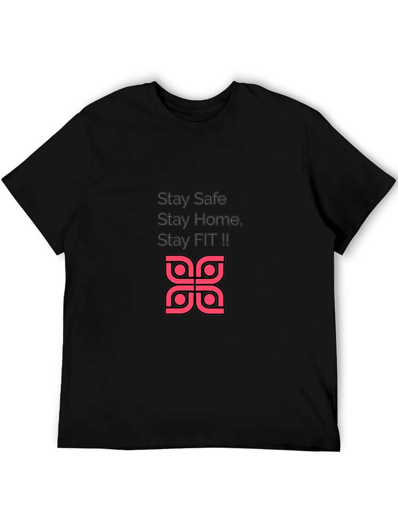 Stay Safe & Fit Graphic Tee - Black