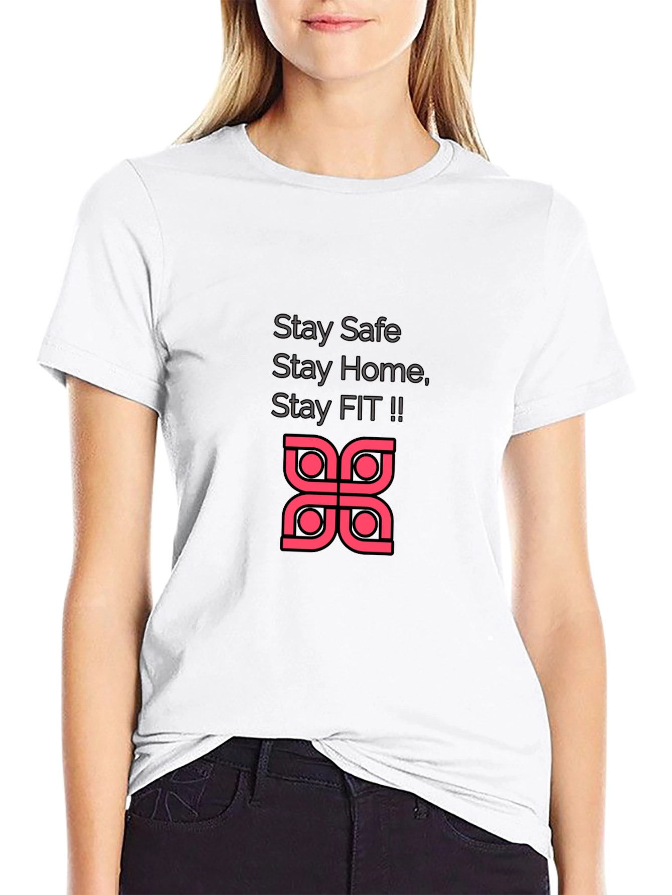 Stay Safe & Fit Graphic Tee - Black