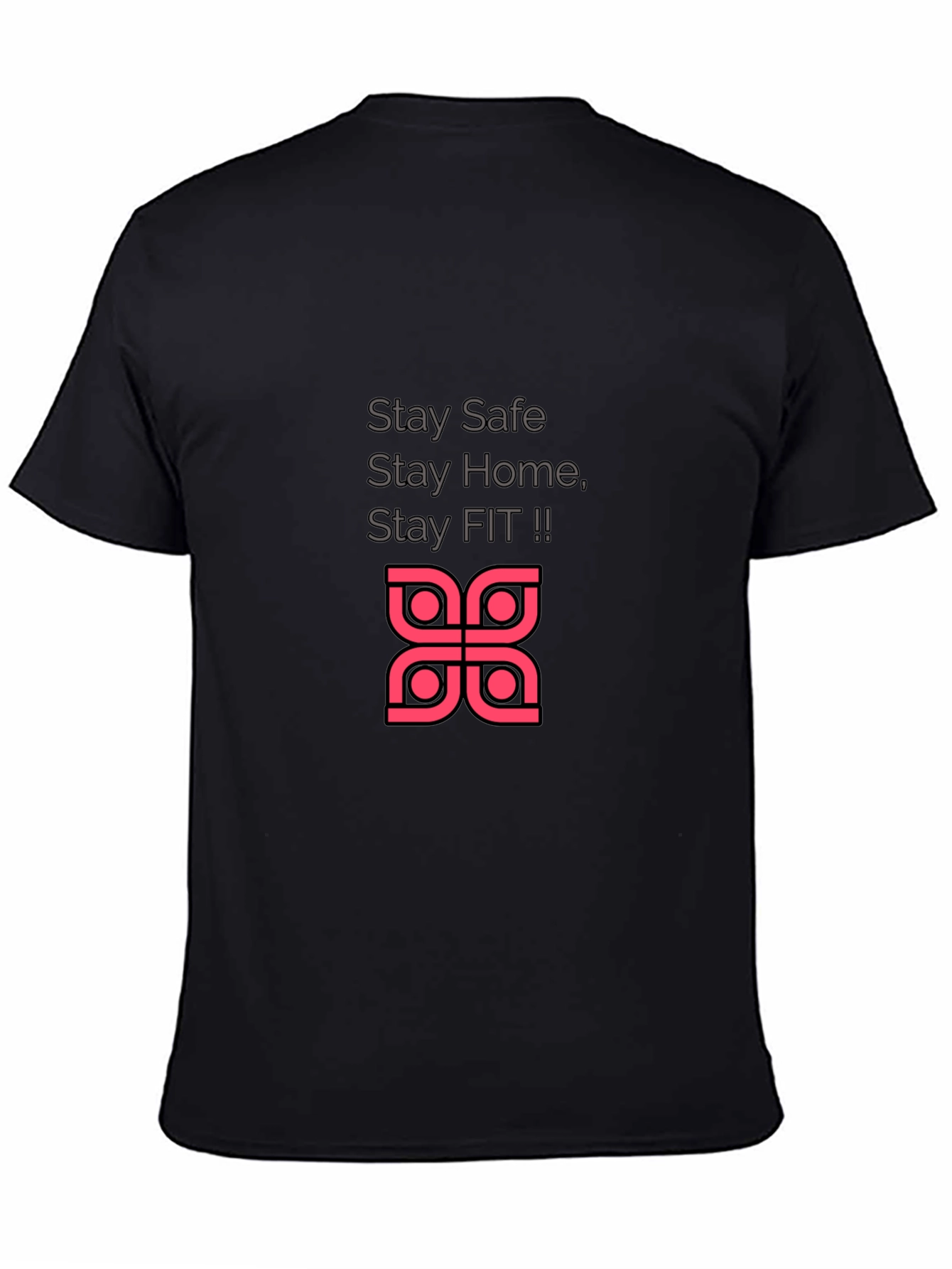 Stay Safe & Fit Graphic Tee - Black