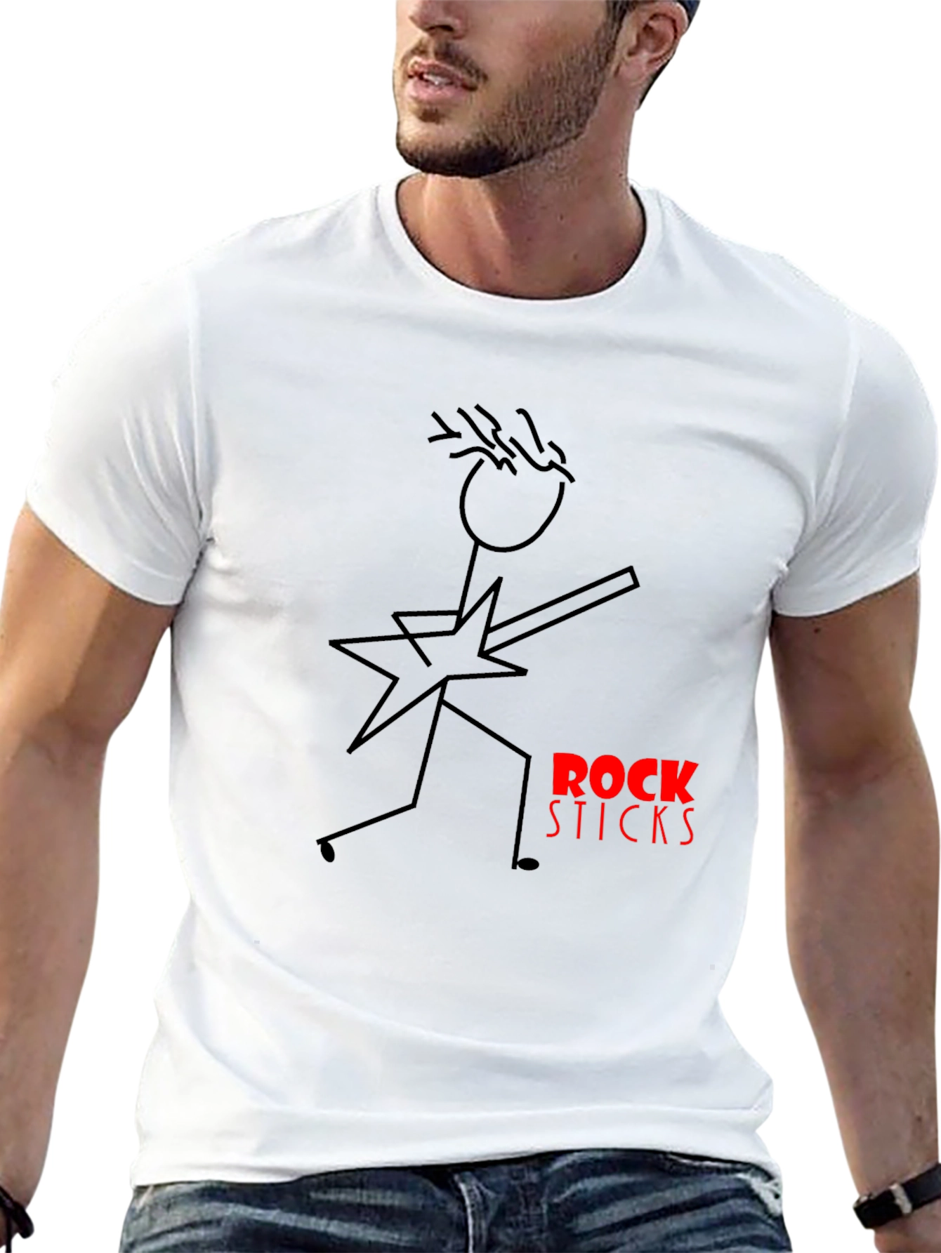 Rock Sticks Graphic Black T-Shirt