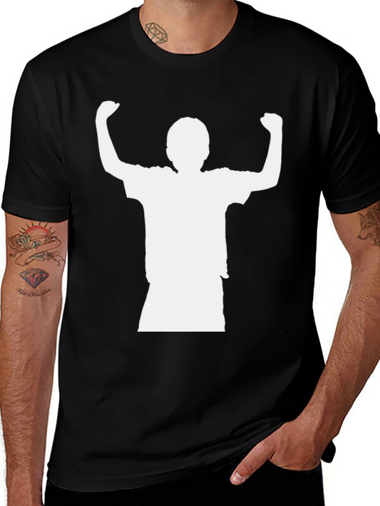 Black T-Shirt with Silhouette Print