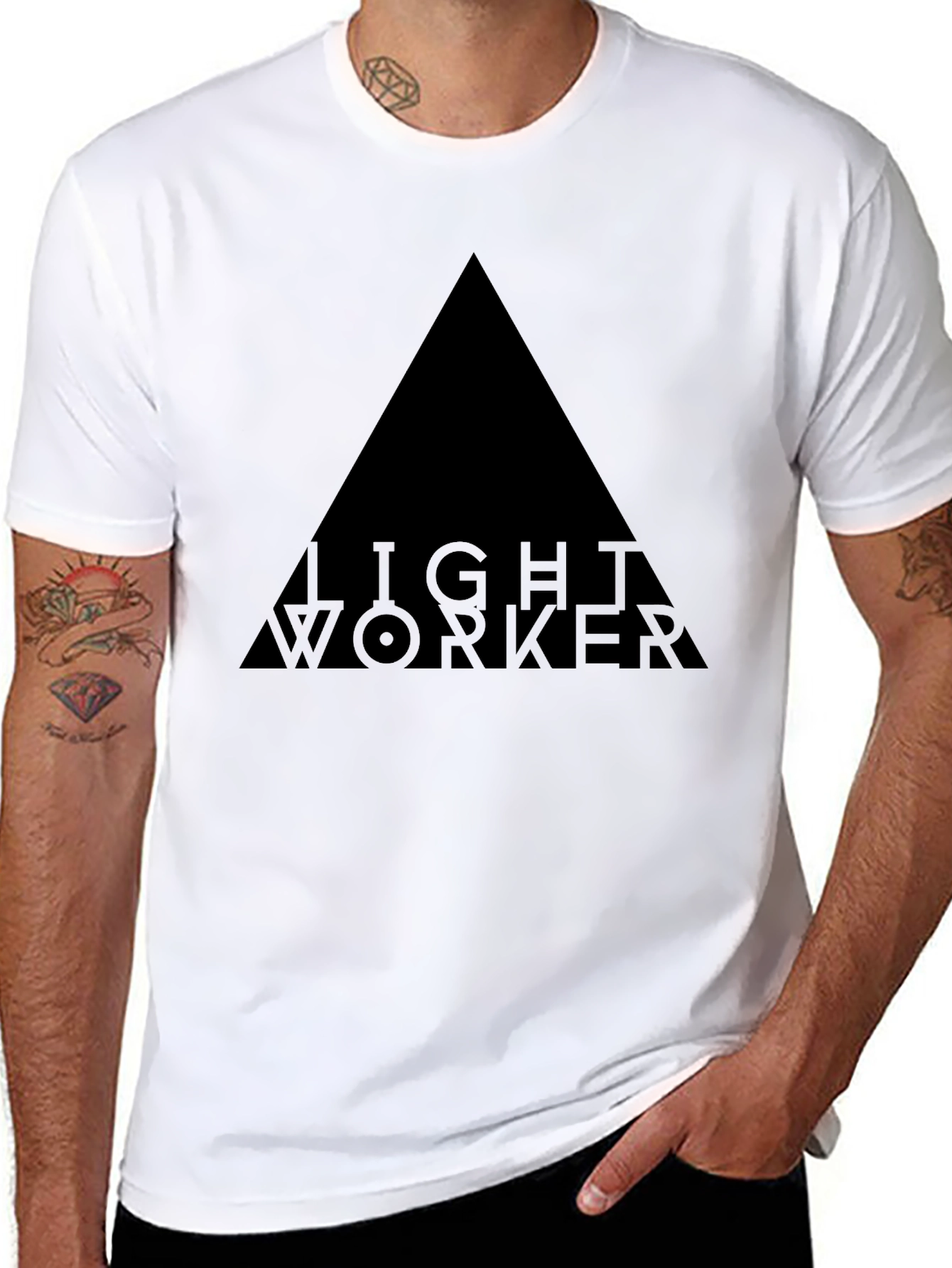 Light Worker Triangle Graphic Tee - Black