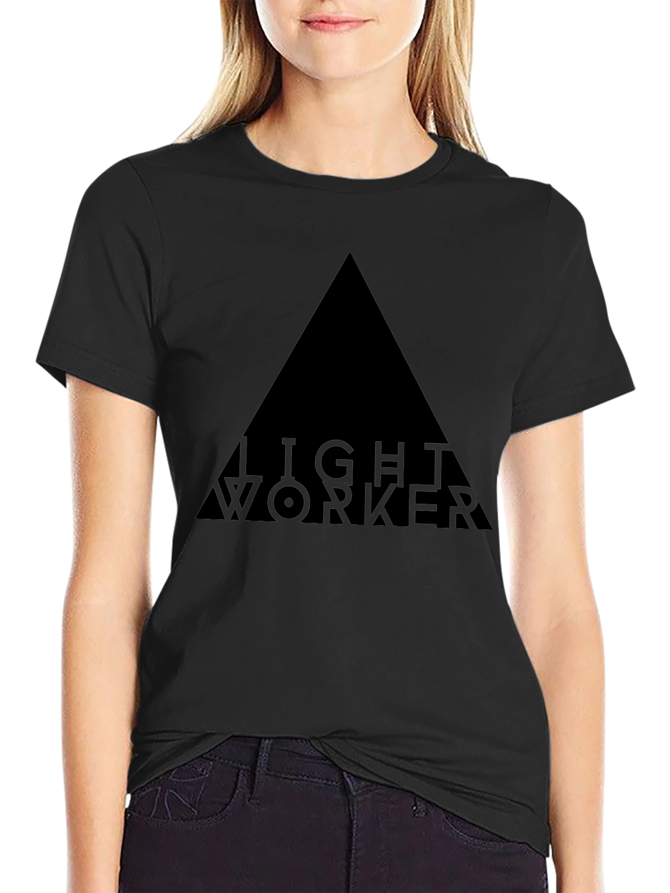 Light Worker Triangle Graphic Tee - Black