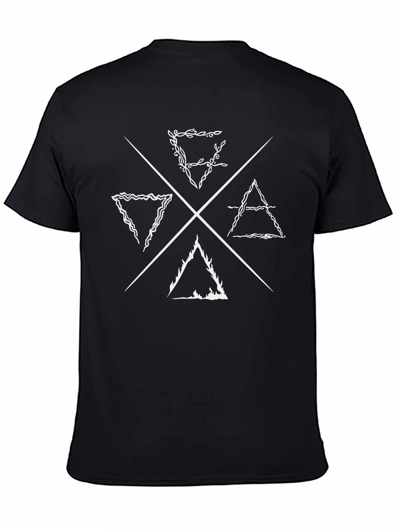 Elements T-Shirt Black Cotton Tee with Symbol Design