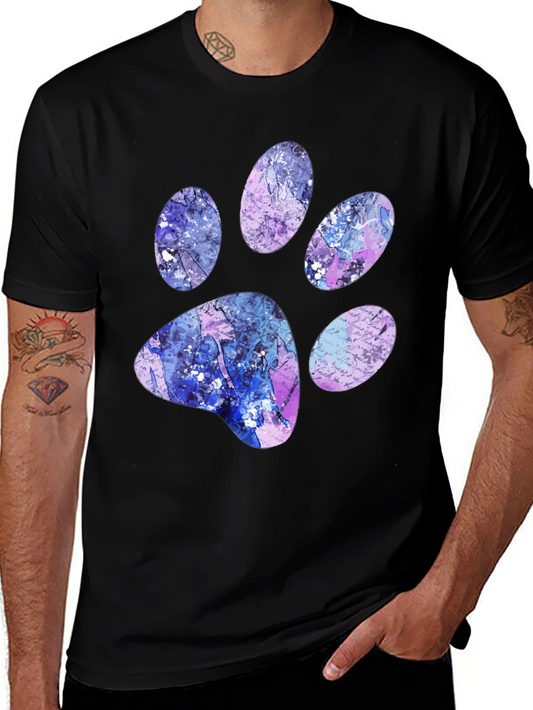 Abstract Paw Print Black T-Shirt