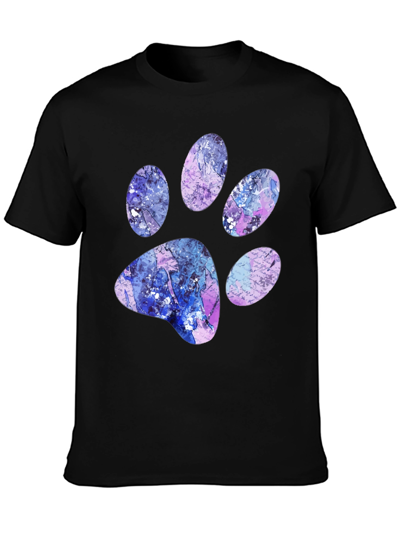 Abstract Paw Print Black T-Shirt
