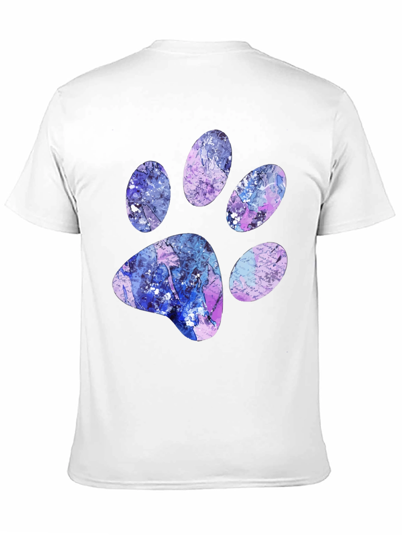 Abstract Paw Print Black T-Shirt
