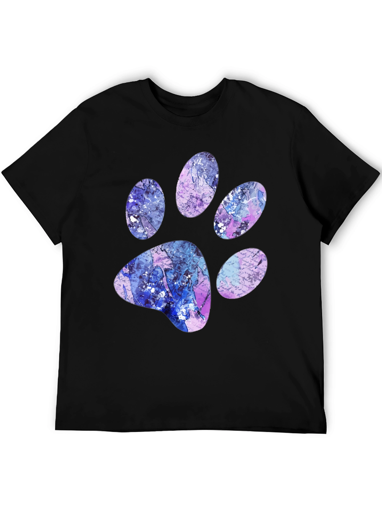 Abstract Paw Print Black T-Shirt