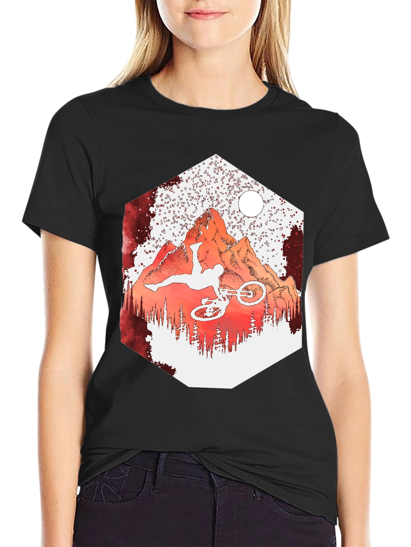 Mountain Biker T-Shirt - Extreme Sports Design