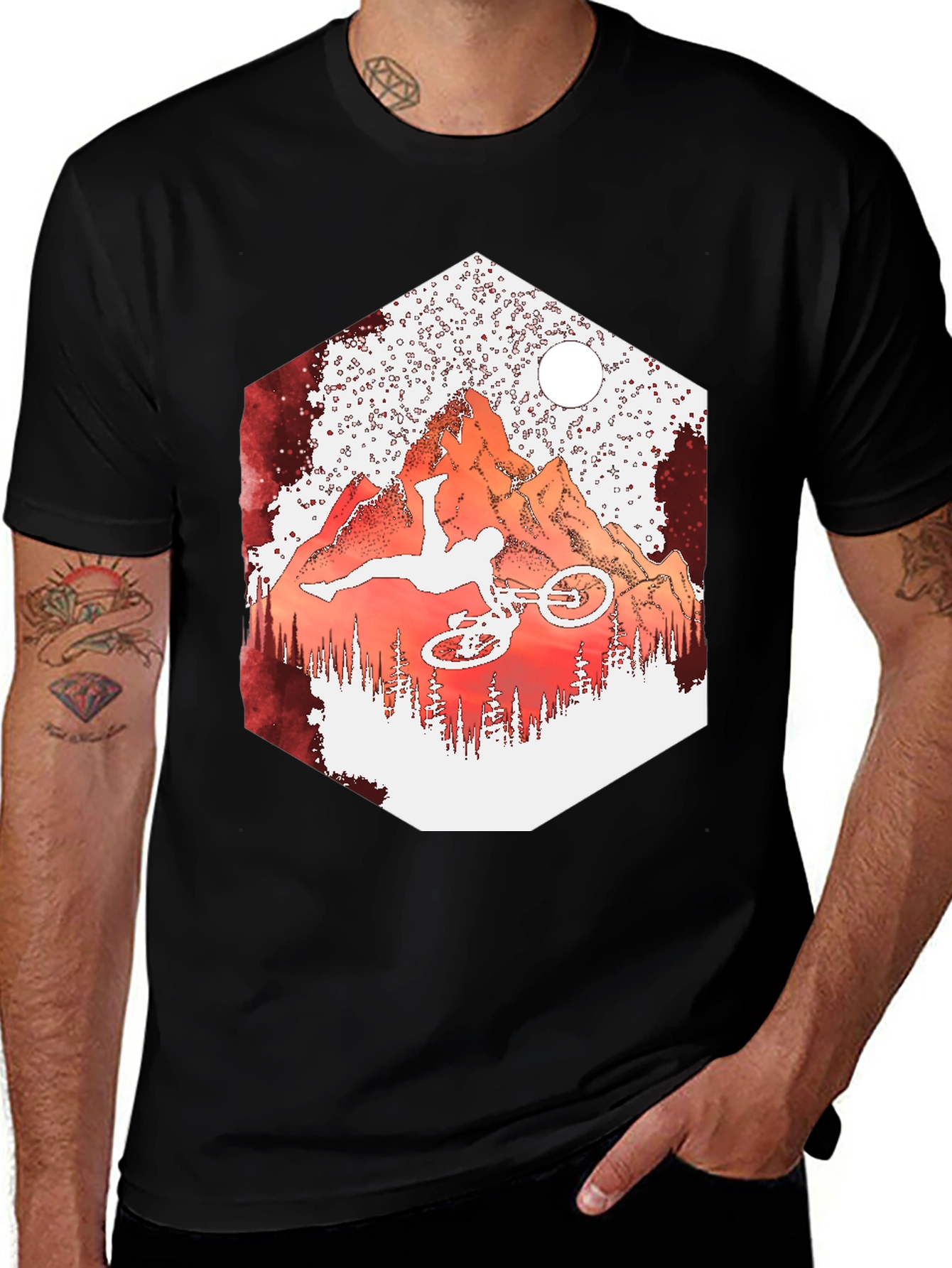 Mountain Biker T-Shirt - Extreme Sports Design
