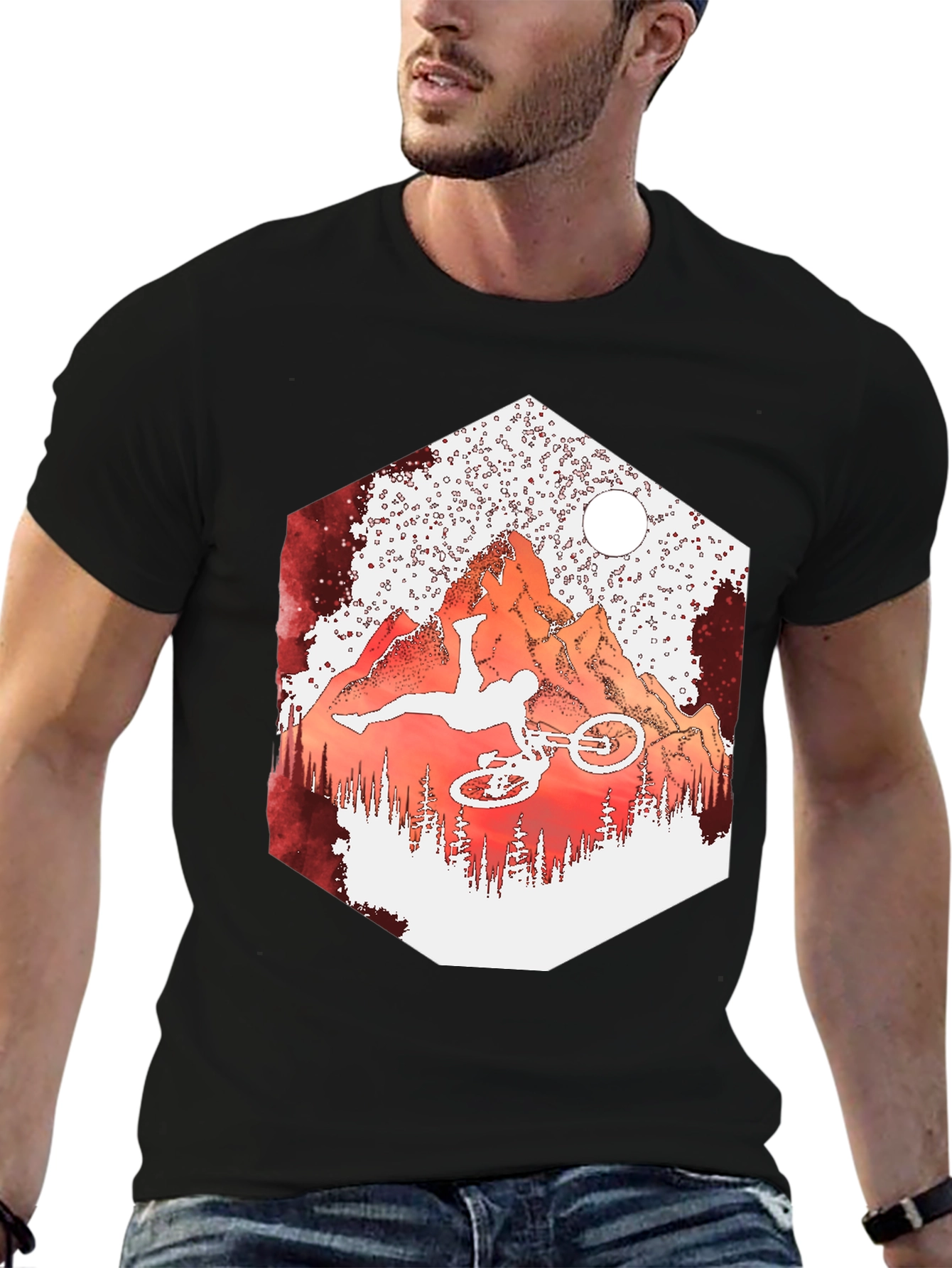 Mountain Biker T-Shirt - Extreme Sports Design
