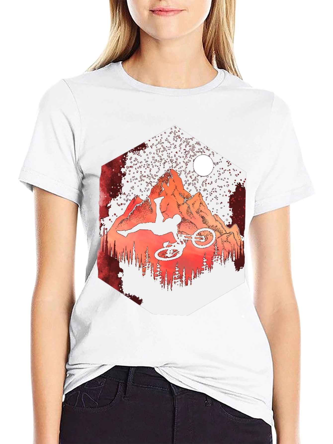 Mountain Biker T-Shirt - Extreme Sports Design