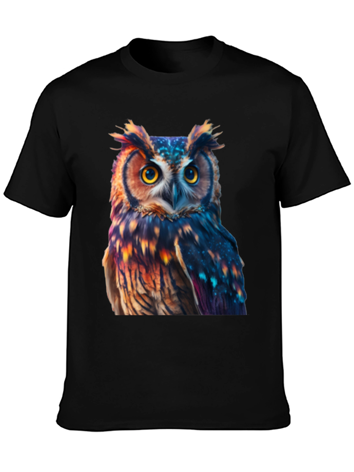 Owl Print Black T-Shirt