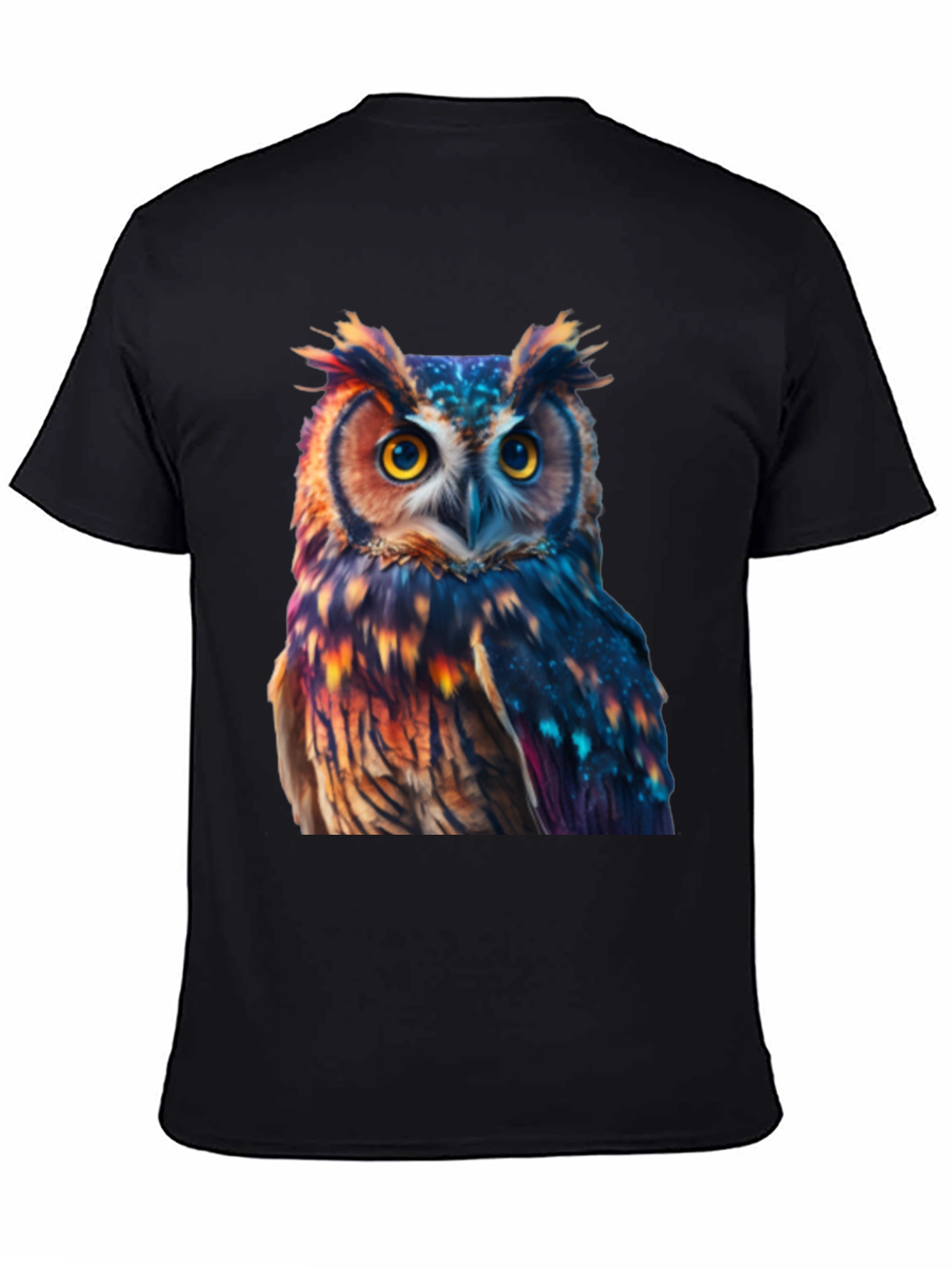Owl Print Black T-Shirt