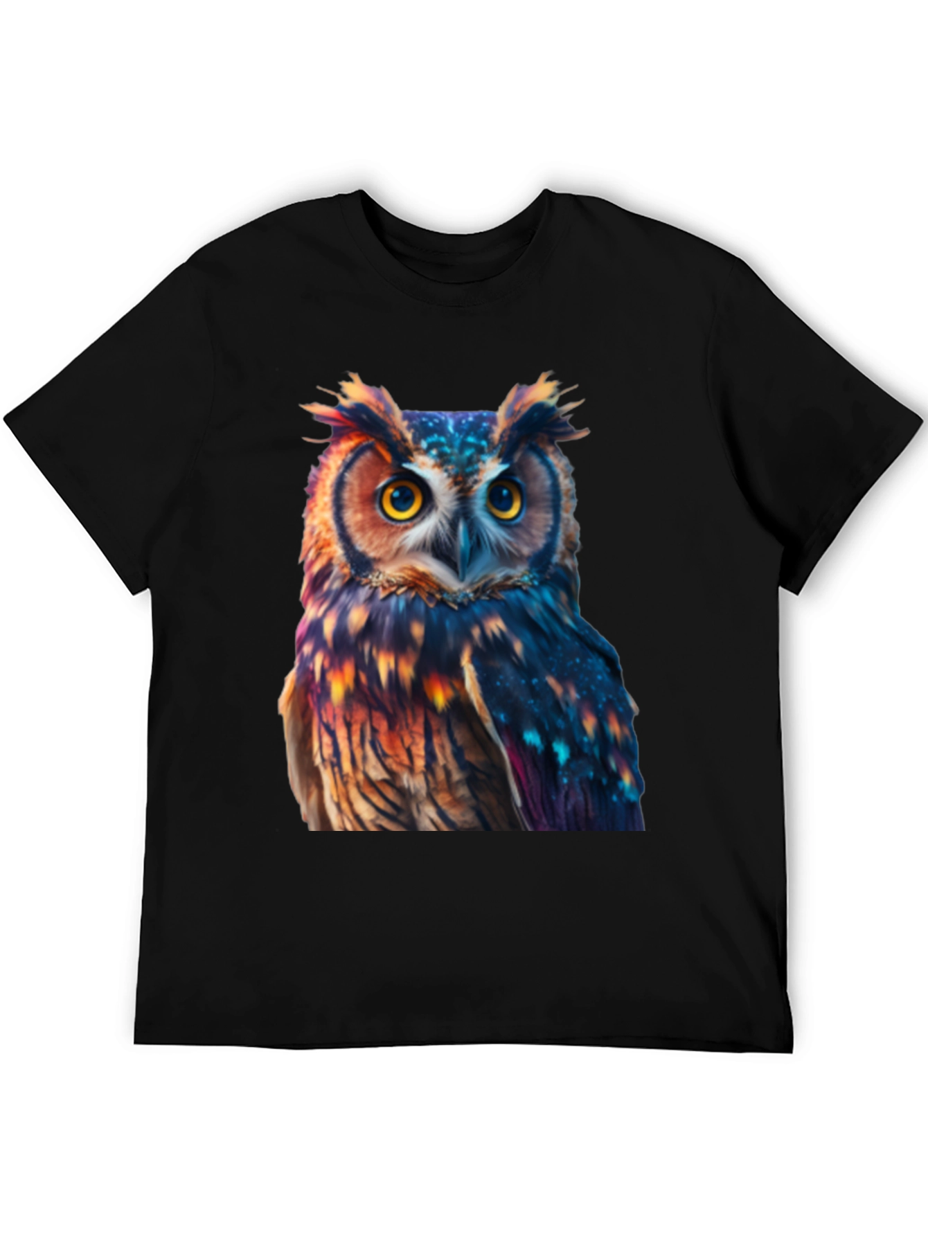 Owl Print Black T-Shirt