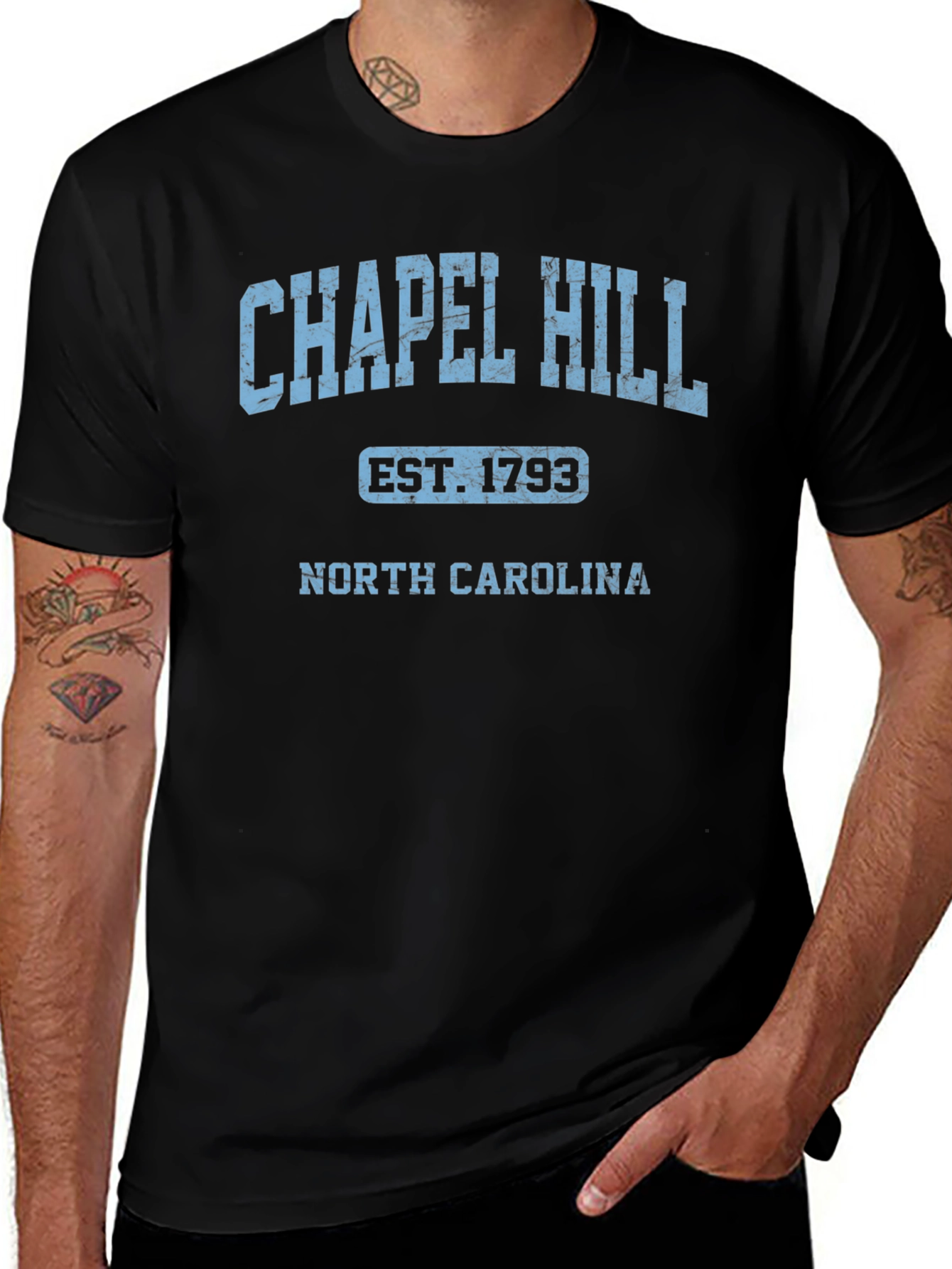 Chapel Hill North Carolina Est. 1793 Black T-Shirt