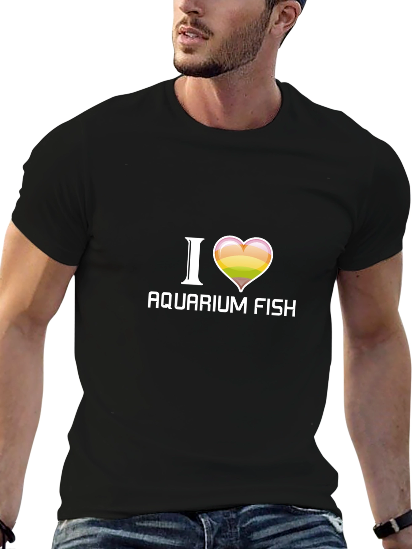 I Love Aquarium Fish Black T-Shirt