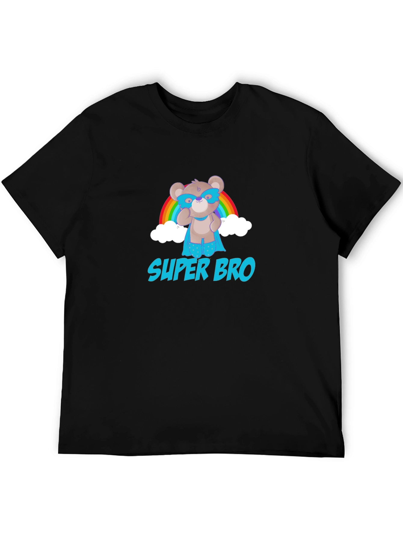 Super Bro Bear Rainbow Graphic T-Shirt
