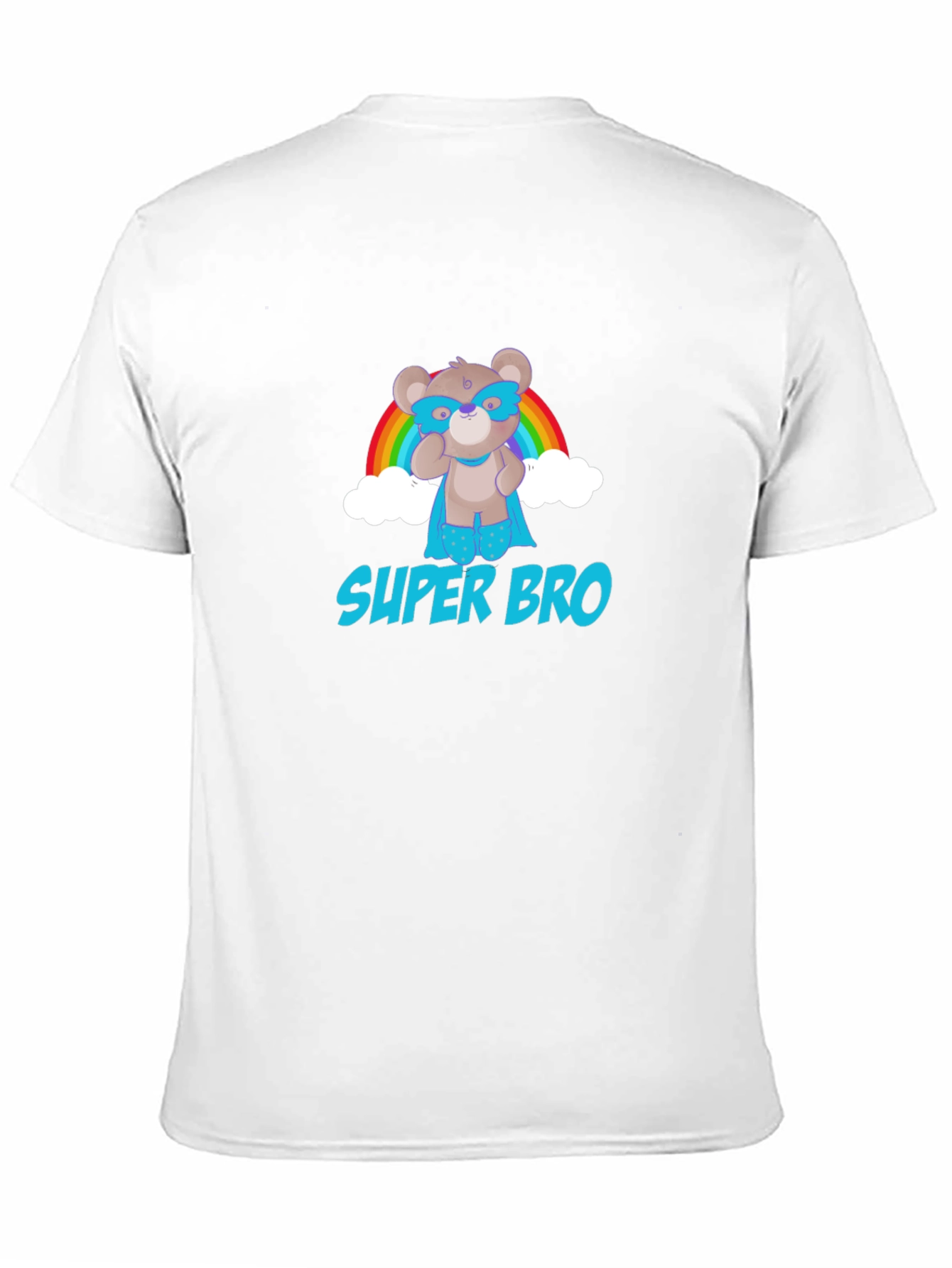 Super Bro Bear Rainbow Graphic T-Shirt