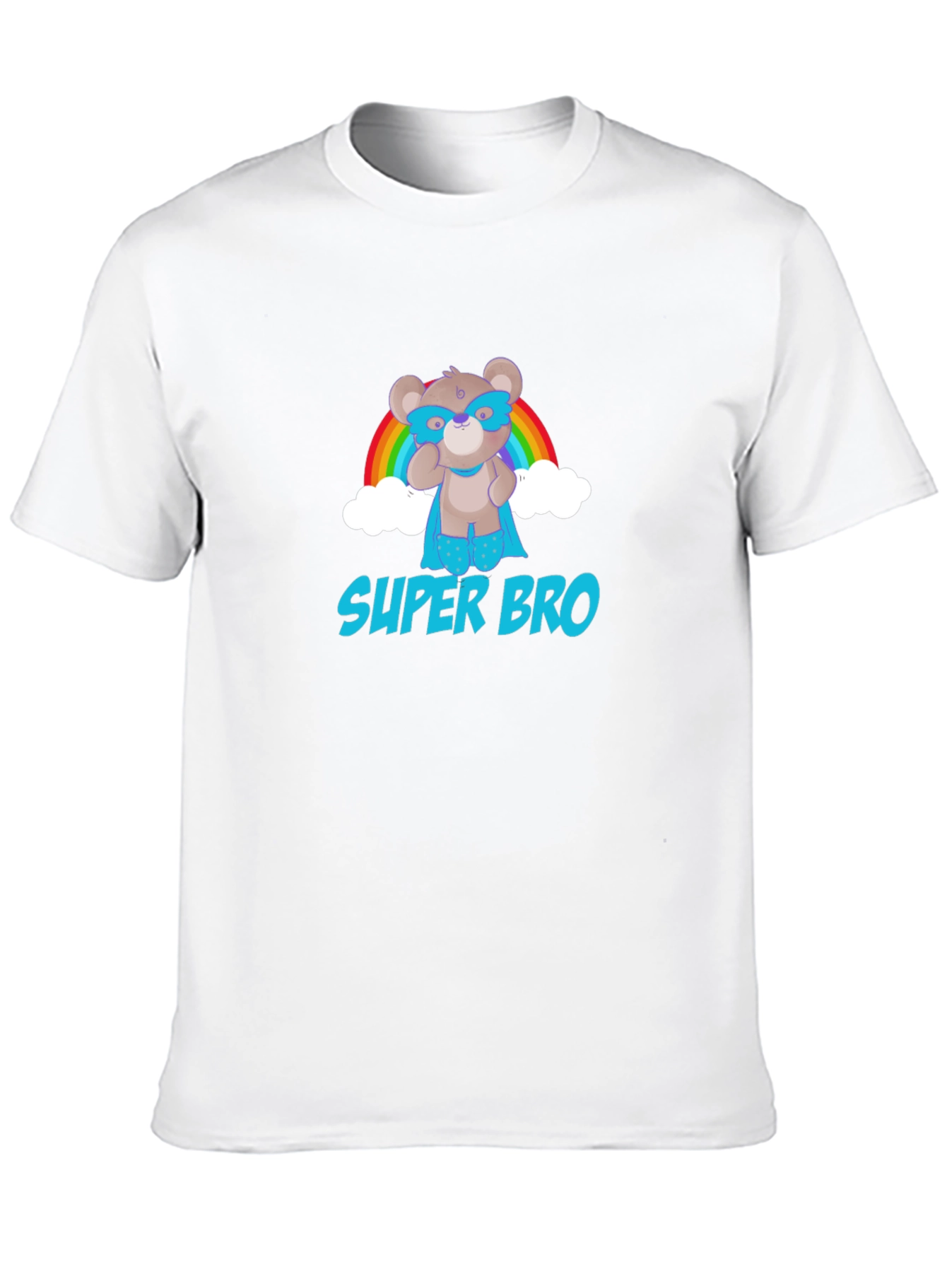 Super Bro Bear Rainbow Graphic T-Shirt