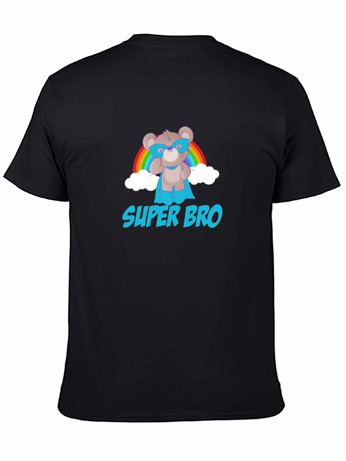Super Bro Bear Rainbow Graphic T-Shirt