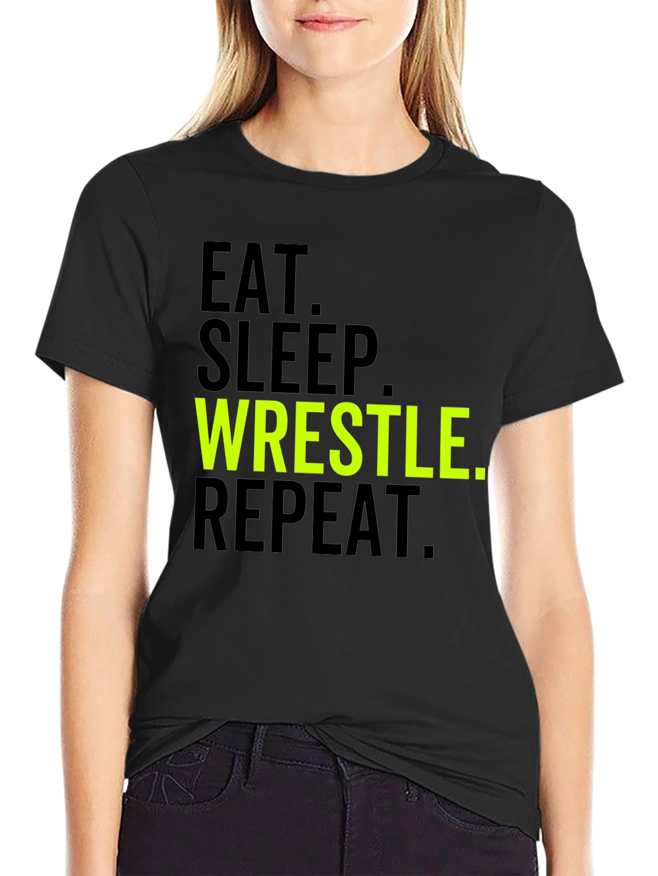 Eat Sleep Wrestle Repeat Graphic Tee
