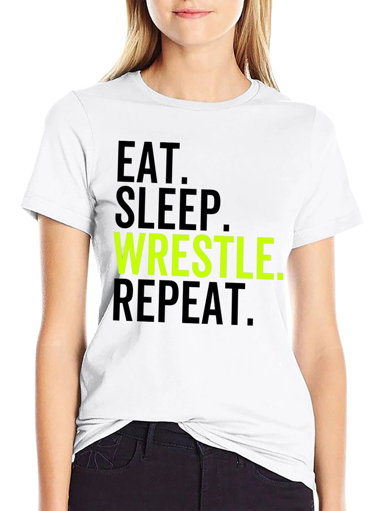 Eat Sleep Wrestle Repeat Graphic Tee