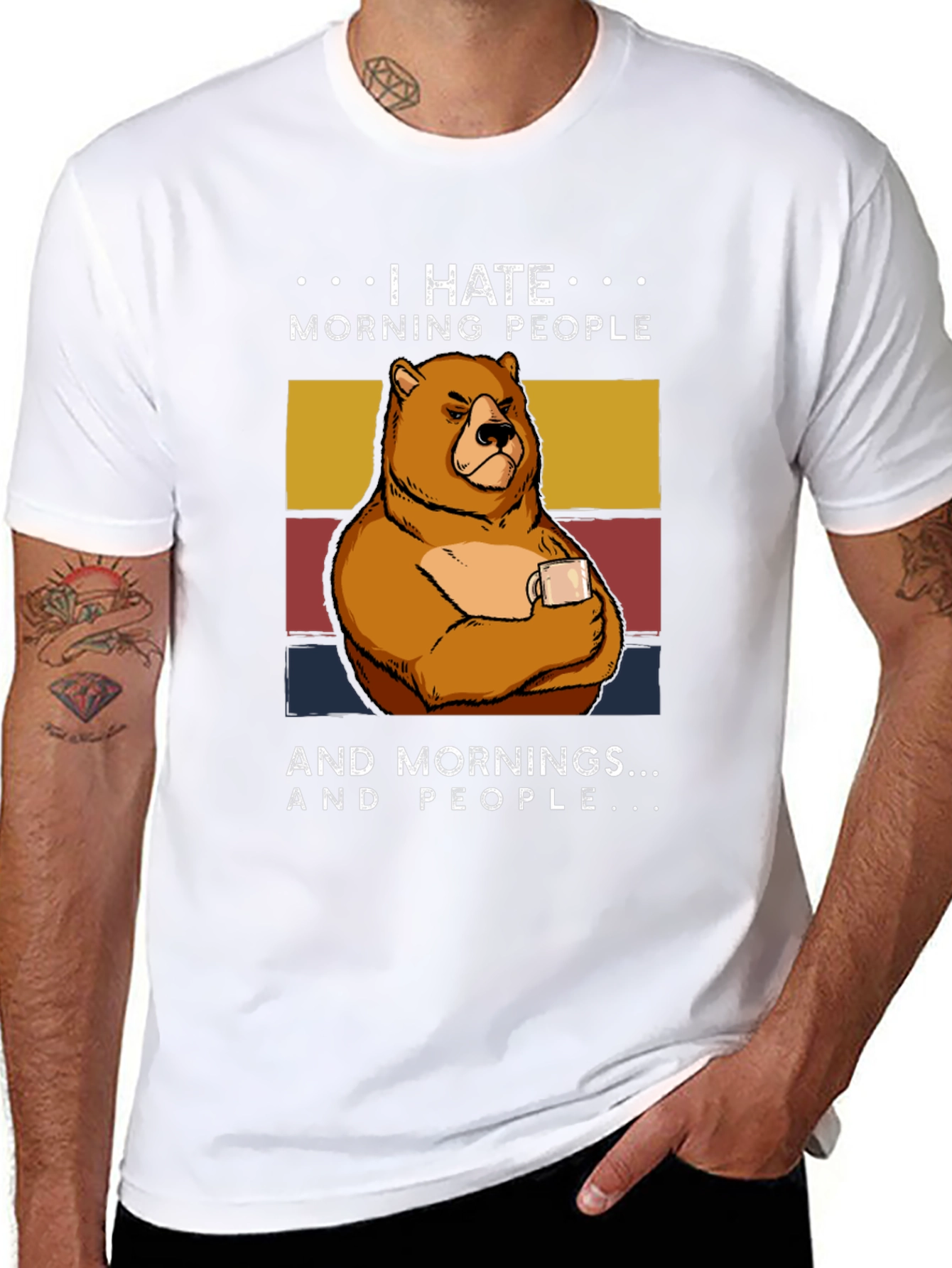 I Hate Morning People Bear T-Shirt