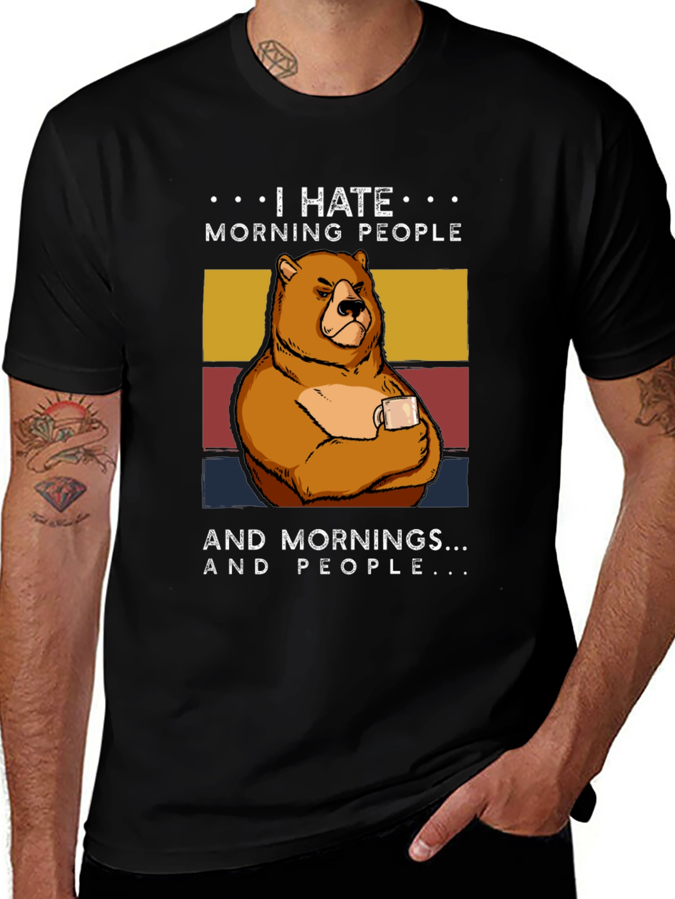 I Hate Morning People Bear T-Shirt