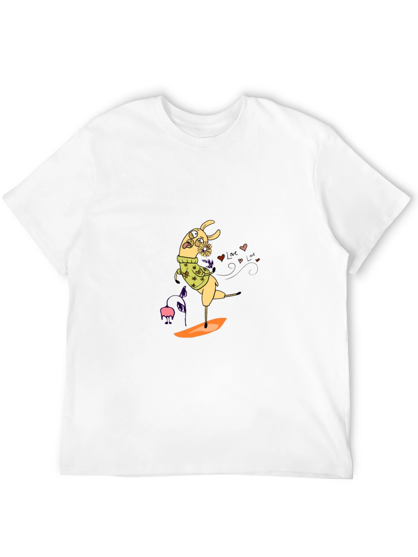 Llama Surfing Black Graphic Tee