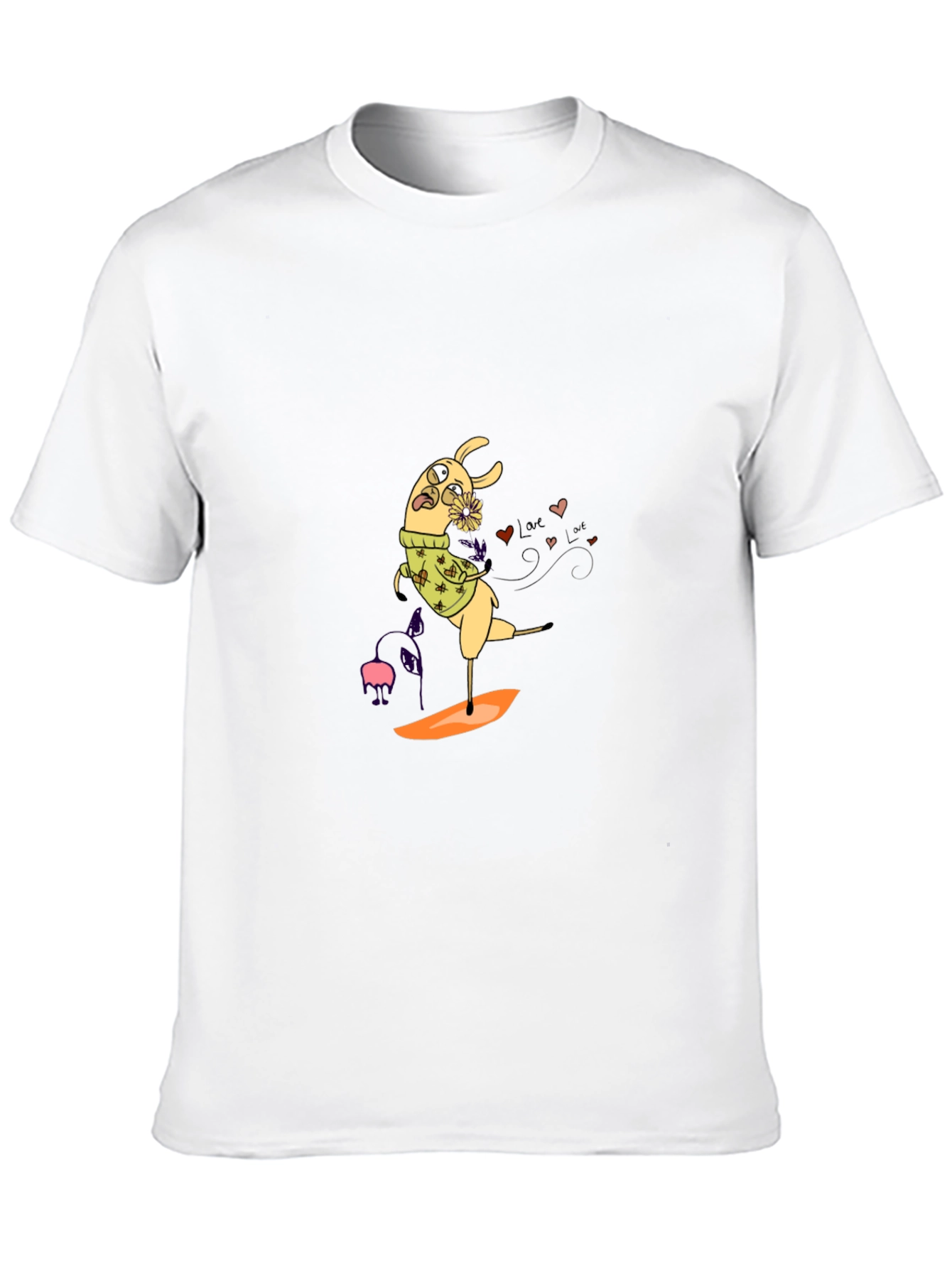 Llama Surfing Black Graphic Tee