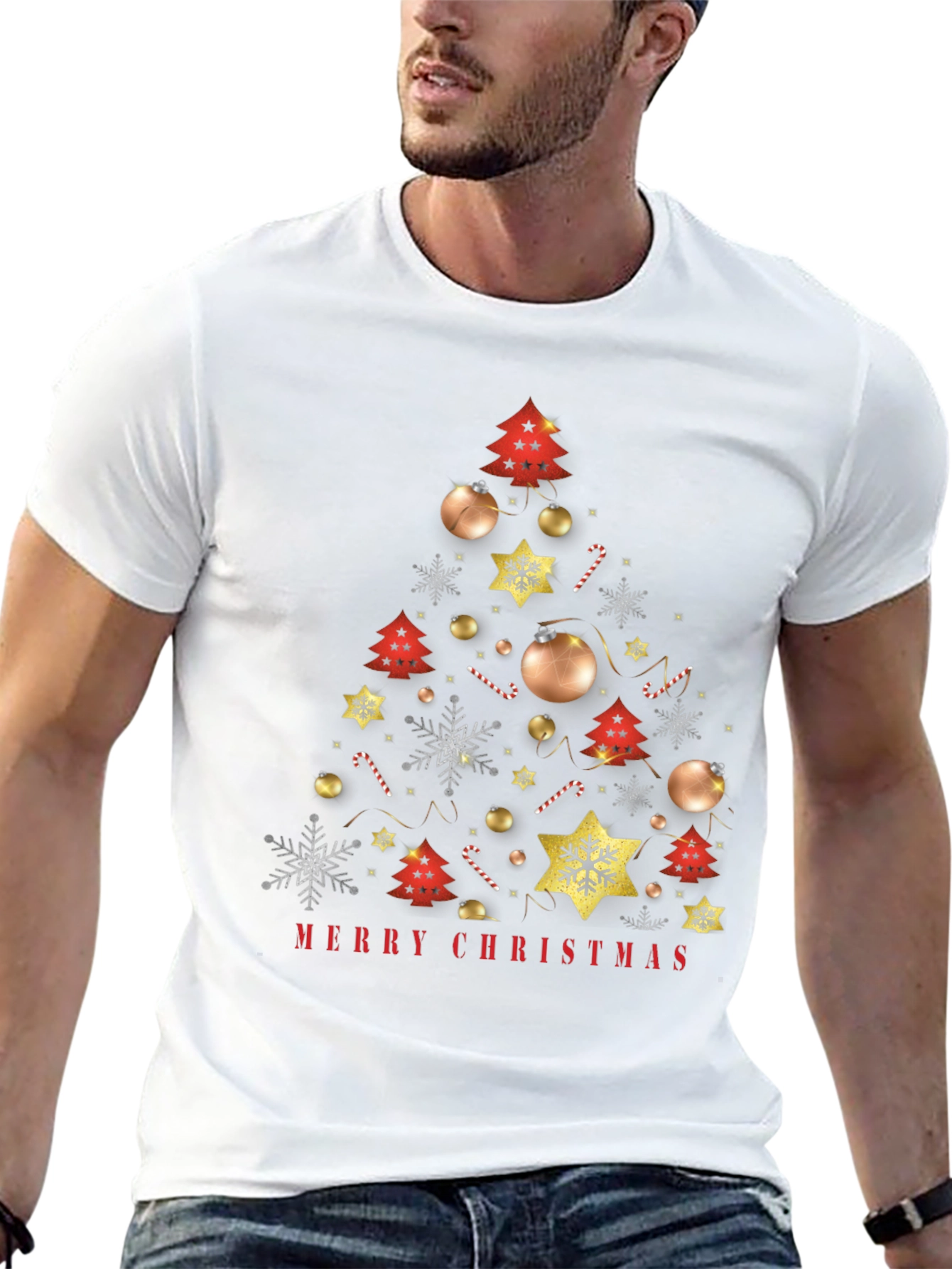 Merry Christmas Tree Graphic Tee