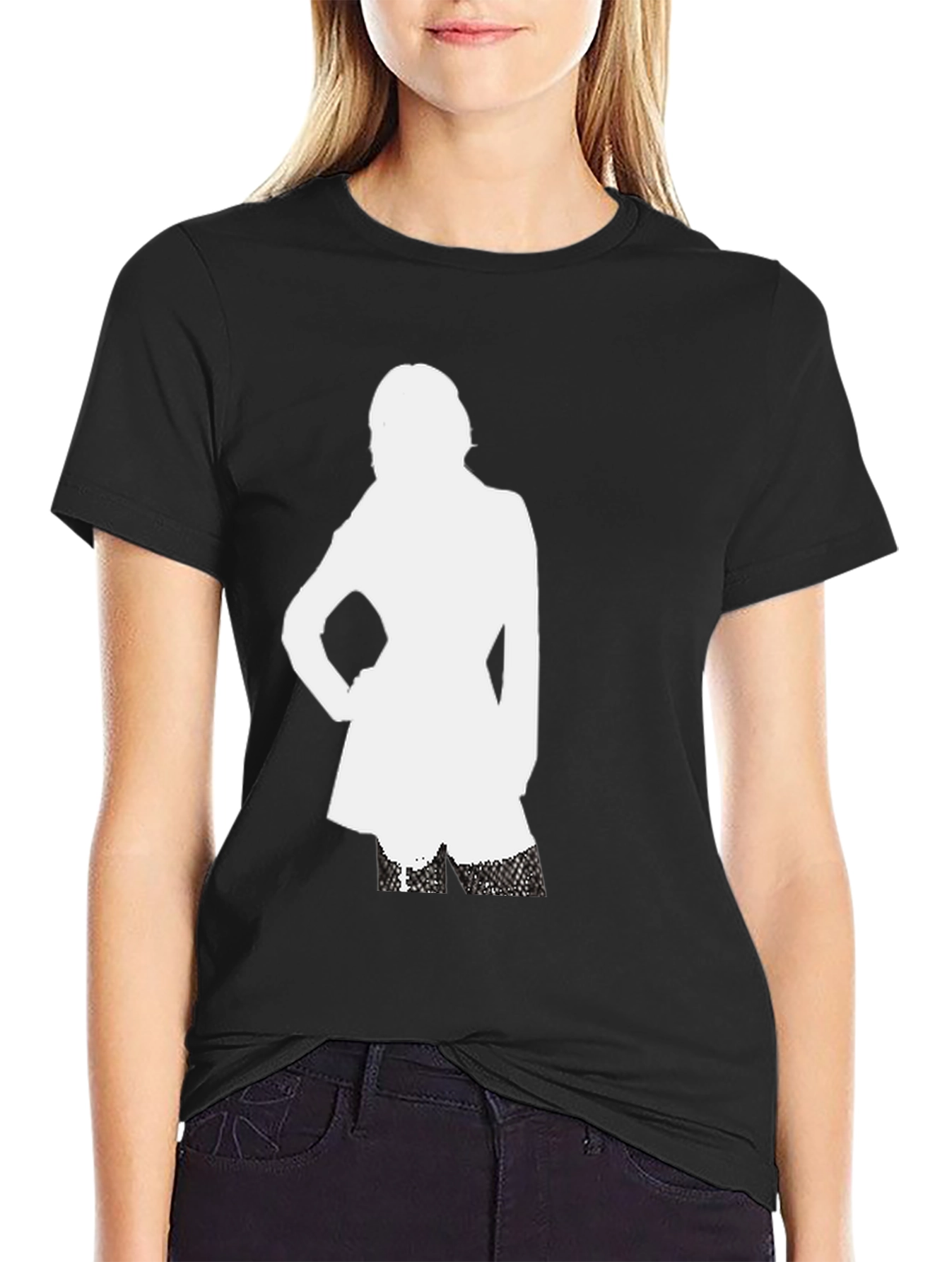 Silhouette Graphic T-Shirt - Black Cotton Tee