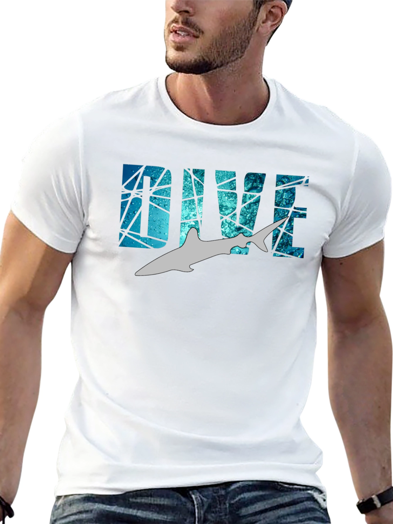 Dive Shark Graphic Black T-Shirt