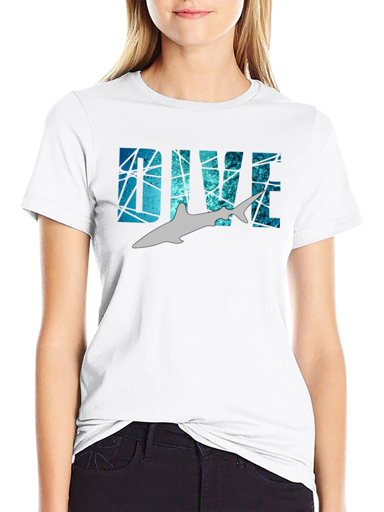Dive Shark Graphic Black T-Shirt