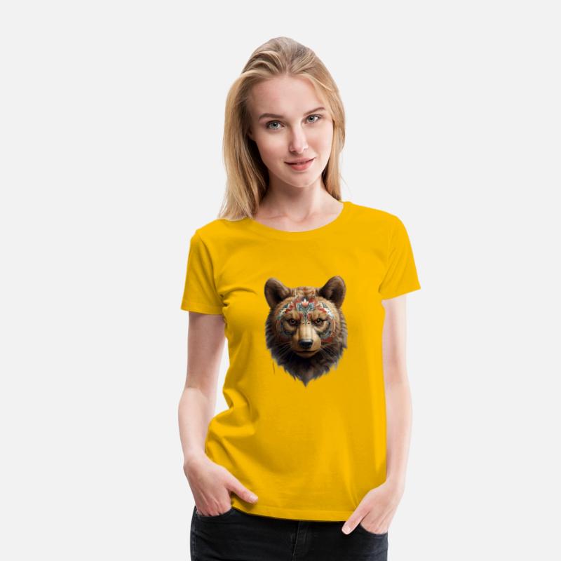 Bear face, animal, decorated