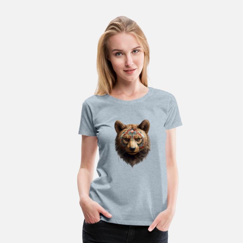 Bear face, animal, decorated