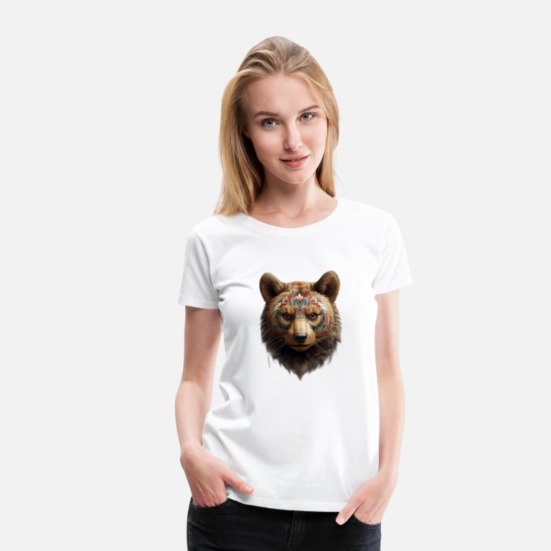 Bear face, animal, decorated