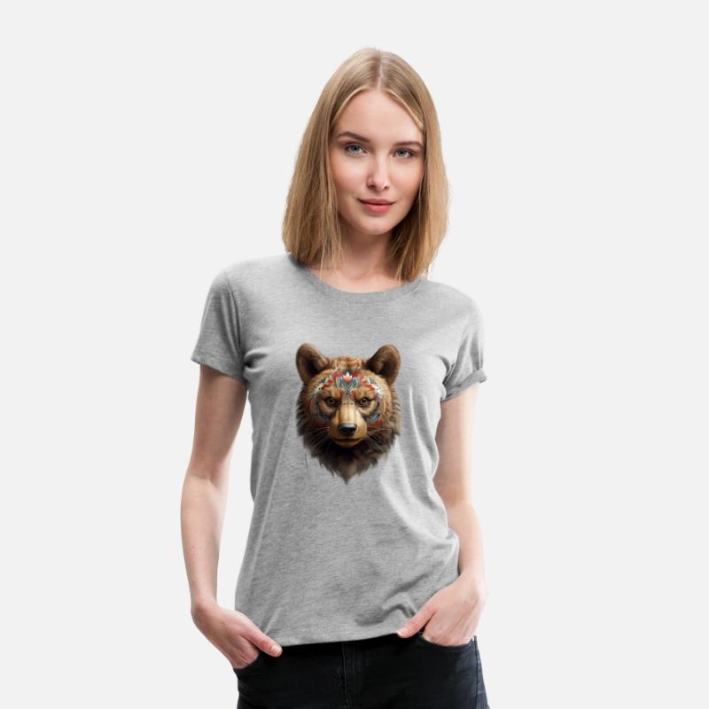 Bear face, animal, decorated