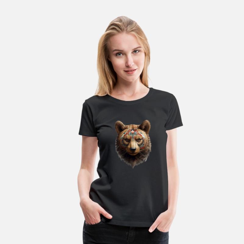Bear face, animal, decorated